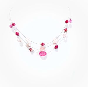 Pink & Silver Floating Necklace